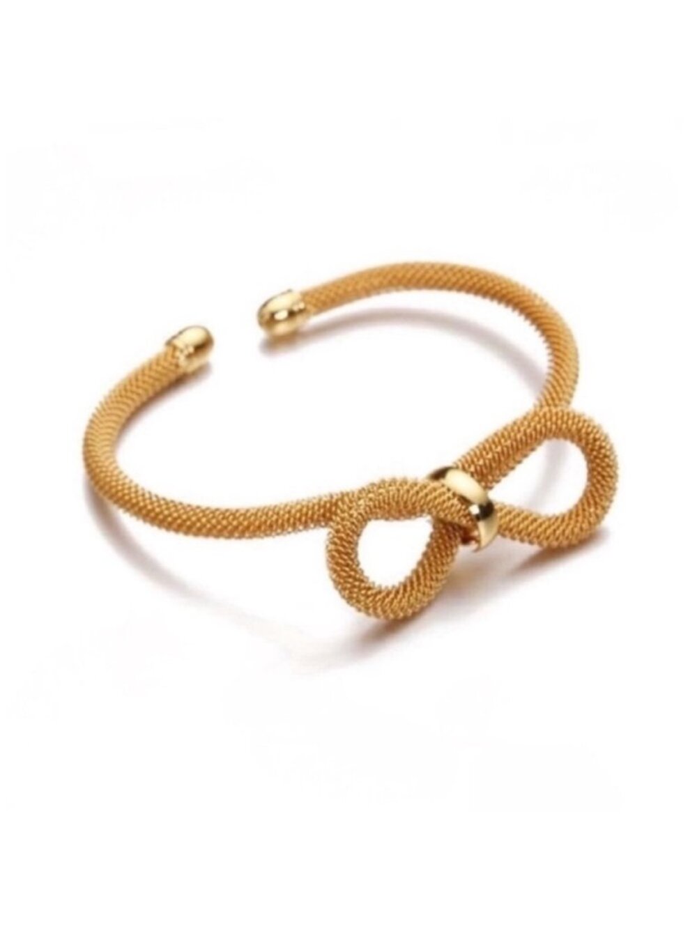 New! Anthropologie Gold Mesh Bow Cuff Bracelet NWOT